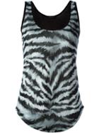 Balmain Zebra Print Top, Women's, Size: 38, Black, Linen/flax