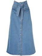 Nanushka Long Denim Skirt - Blue