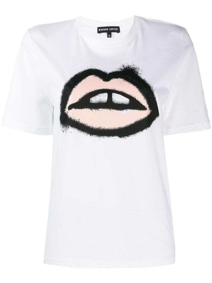 Markus Lupfer Alex Lip Print T-shirt - White