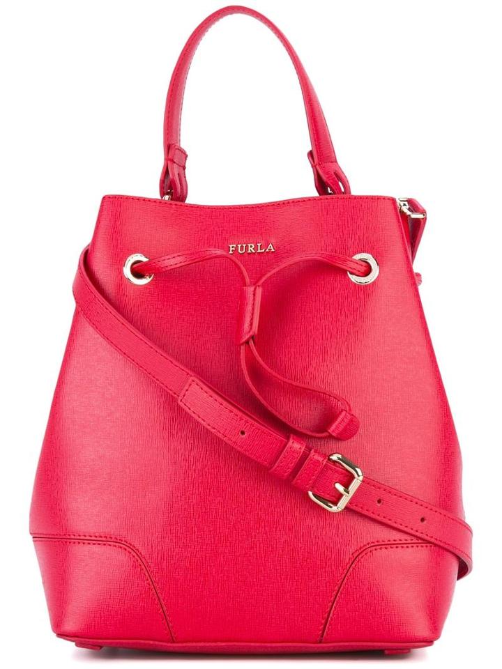 Furla 'stacy' Drawstring Tote, Women's, Red, Leather