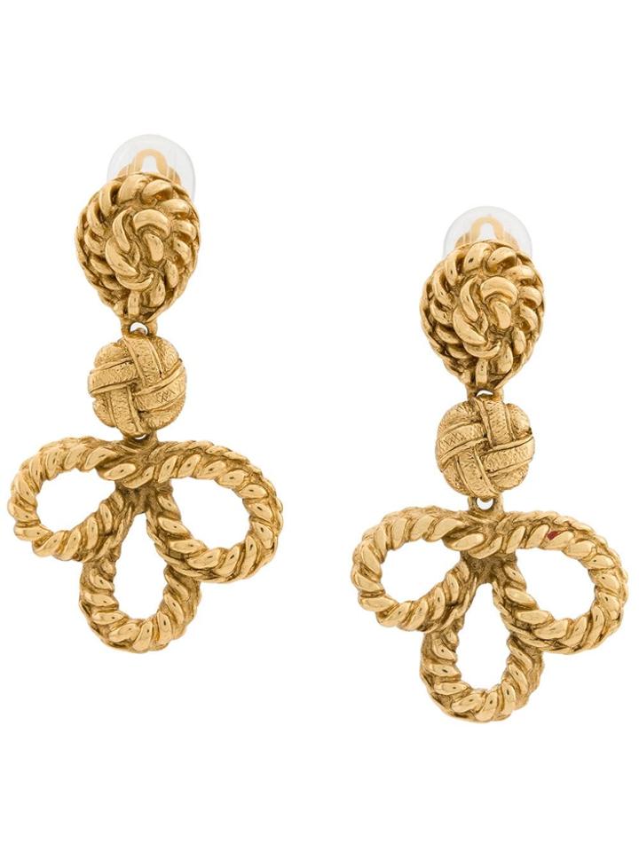 Yves Saint Laurent Vintage Torsade Bow Earrings - Gold