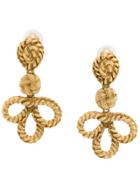 Yves Saint Laurent Vintage Torsade Bow Earrings - Gold