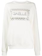 Gaelle Bonheur Logo Embellished Sweatshirt - White