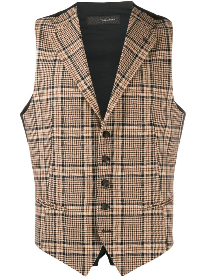 Tagliatore Plaid Waistcoat - Neutrals