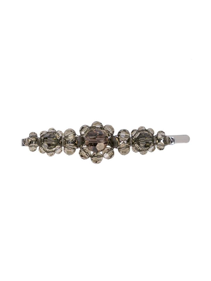 Simone Rocha Floral Crystal Hair Clip - Grey
