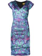 Nicole Miller Draped Fitted Print Dress, Women's, Size: 10, Polyester/metallic Fibre/nylon/spandex/elastane