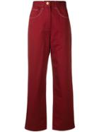 Maison Kitsuné Flare Trousers - Red