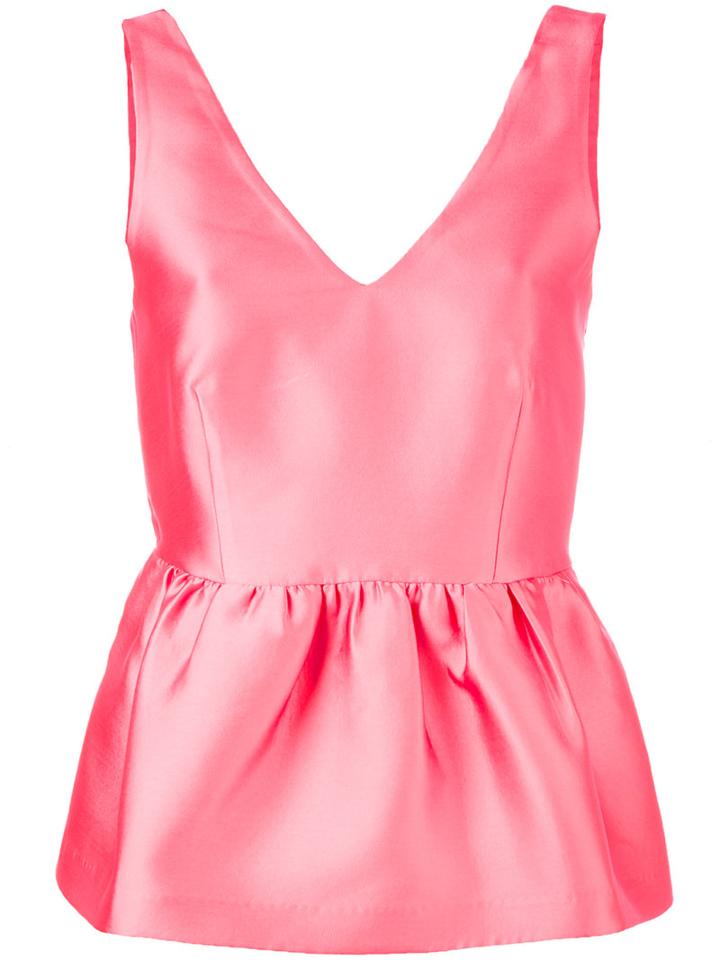 P.a.r.o.s.h. - Peplum Tank - Women - Silk/polyester/acetate/viscose - L, Women's, Pink/purple, Silk/polyester/acetate/viscose