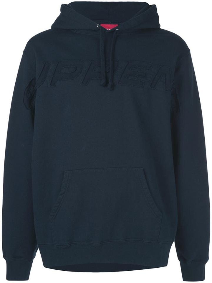 Supreme Embroidered Logo Hoodie - Blue