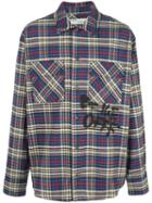 Off-white Oversized Checked Print Shirt - Blue