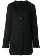 Twin-set Chunky Knit Hooded Cardigan - Black