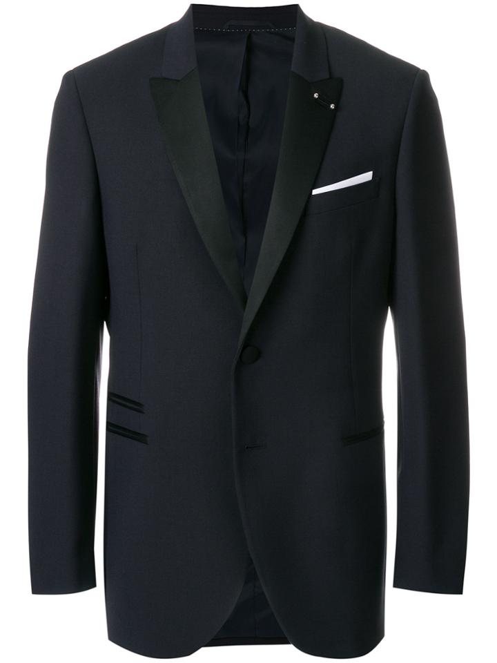 Neil Barrett Contrast Piped Blazer - Blue