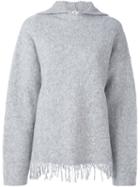 T By Alexander Wang Hooded Jumper, Women's, Size: Xs, Grey, Cotton/polyamide/merino