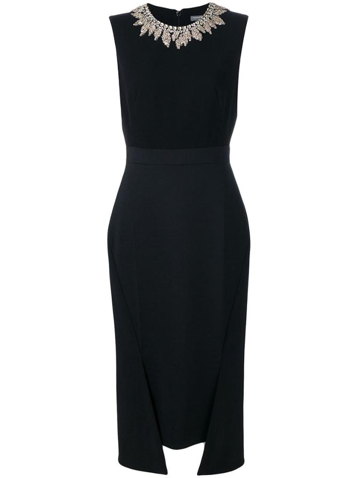 Alexander Mcqueen Embellished Midi Dress - Black