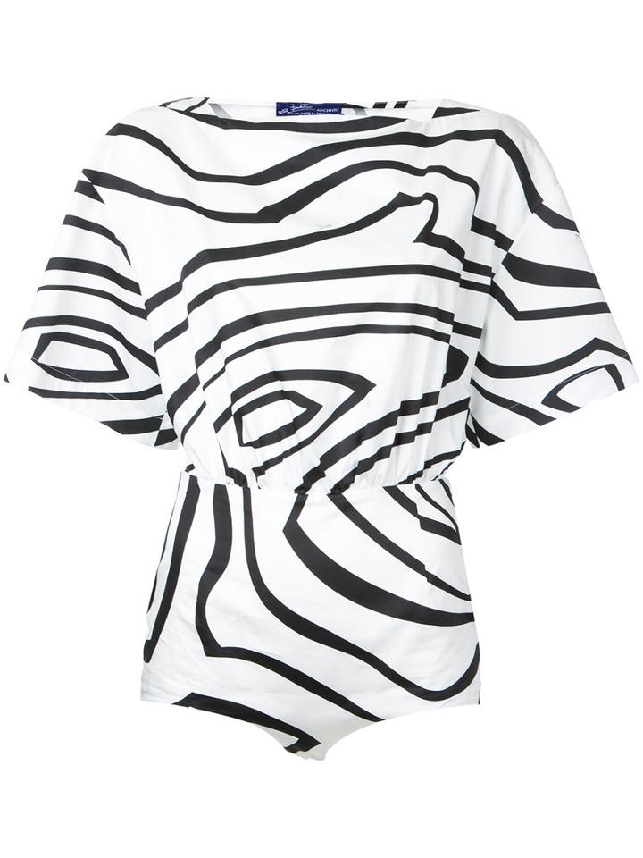 Emilio Pucci - Printed Bodysuit - Women - Cotton - 40, White, Cotton