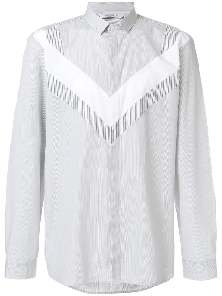 Neil Barrett Striped Chevron Shirt - Grey