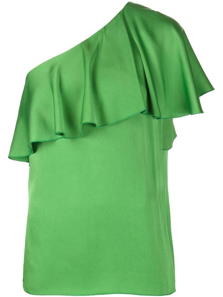 Lanvin One Shoulder Top, Women's, Size: 36, Green, Viscose