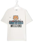 Moschino Kids Teen Teddy Bear Dj T-shirt - White