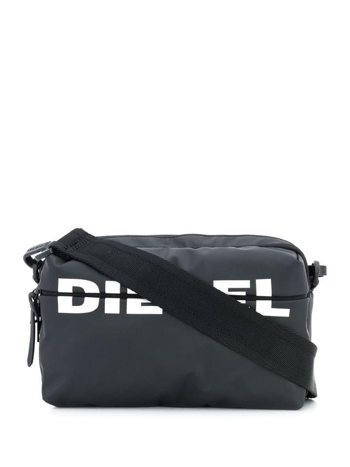 Diesel Logo Print Crossbody Bag - Black
