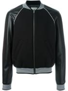 Les Hommes Contrast Sleeve Bomber Jacket