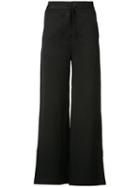 Lee Mathews - Flared Trousers - Women - Linen/flax/rayon/viscose - 1, Black, Linen/flax/rayon/viscose