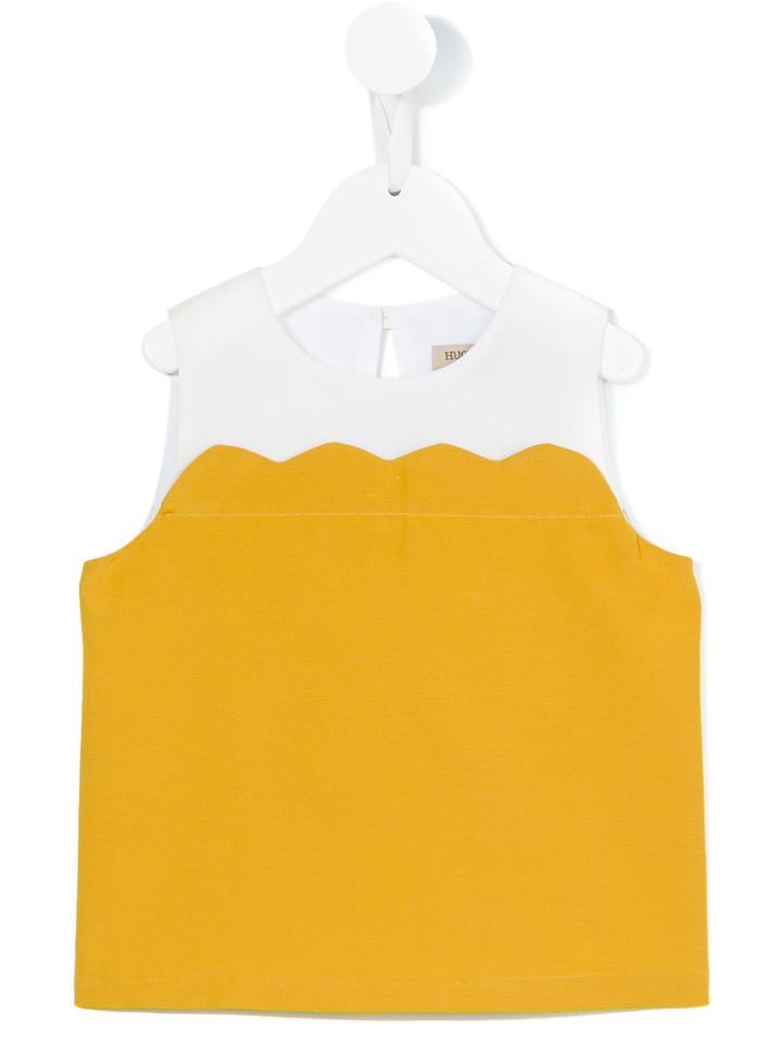 Hucklebones London - Scalloped Shell Top - Kids - Cotton/polyester - 4 Yrs, Yellow/orange