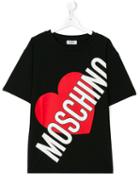 Moschino Kids - Heart Logo T-shirt - Kids - Cotton/spandex/elastane - 14 Yrs, Black
