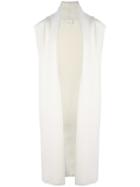 Dkny Long Sleeveless Cardigan, Women's, Size: Medium, White, Nylon/cashmere