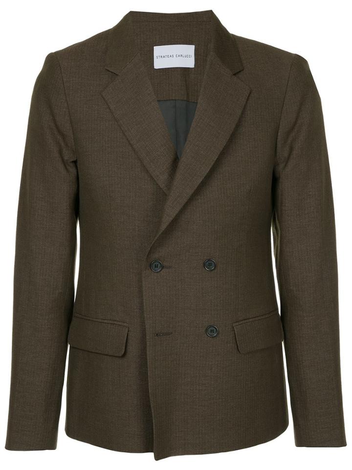 Strateas Carlucci Plated Blazer - Brown