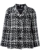 Dolce & Gabbana Bouclé Knit Blazer, Women's, Size: 42, Black, Silk/cotton/acrylic/wool