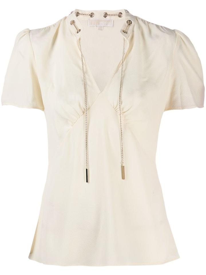 Michael Michael Kors Chain-link Crepe Blouse - White