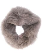 Yves Salomon Knitted Fox Fur Snood - Grey