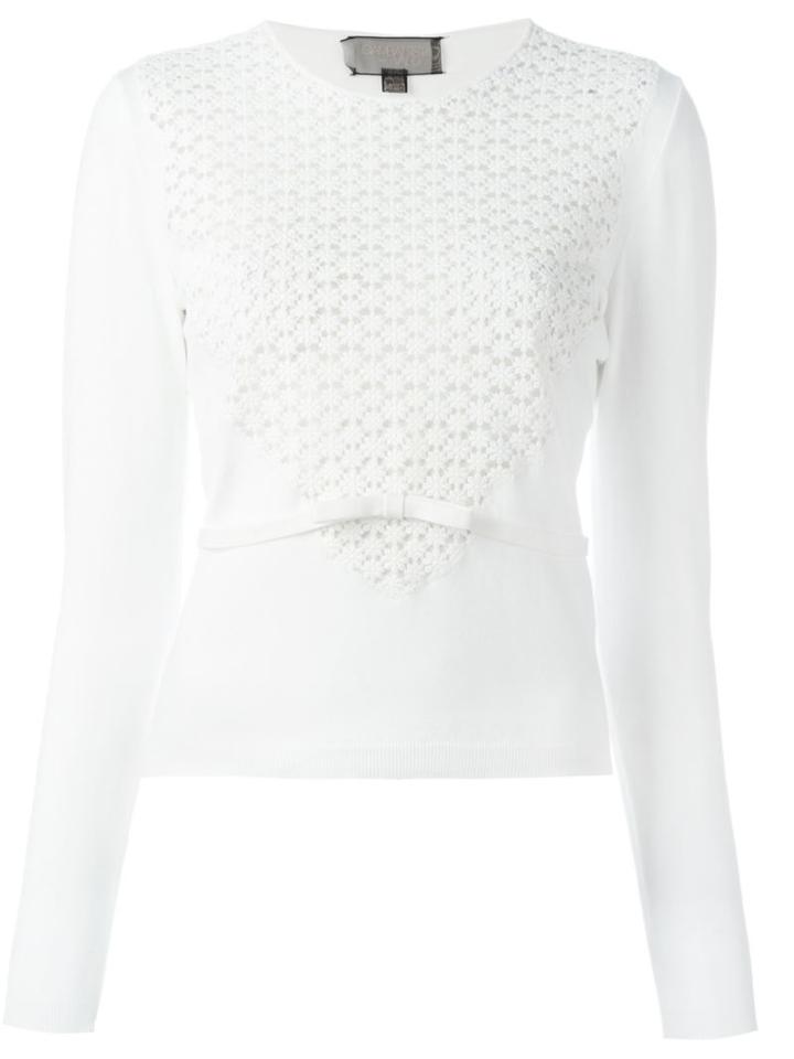Giambattista Valli Floral Lace Jumper, Women's, Size: 42, White, Viscose/polyester/polyamide