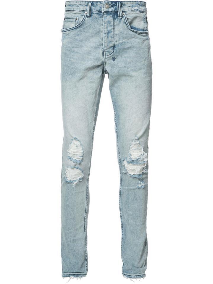 Ksubi Ripped Skinny Jeans, Men's, Size: 28, Blue, Cotton/spandex/elastane