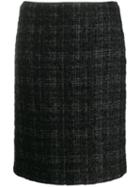 Prada Pre-owned 2000's Plaid Knitted Skirt - Black