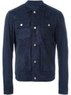 Desa Collection Shirt Jacket, Men's, Size: 46, Blue, Suede