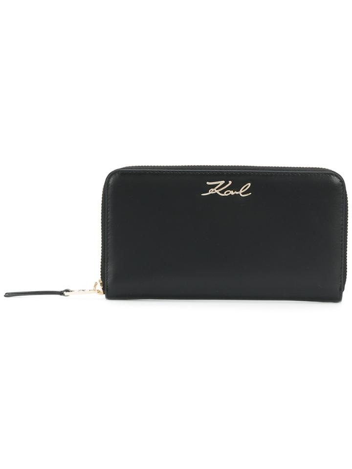 Karl Lagerfeld K/signature Zip Wallet - Black