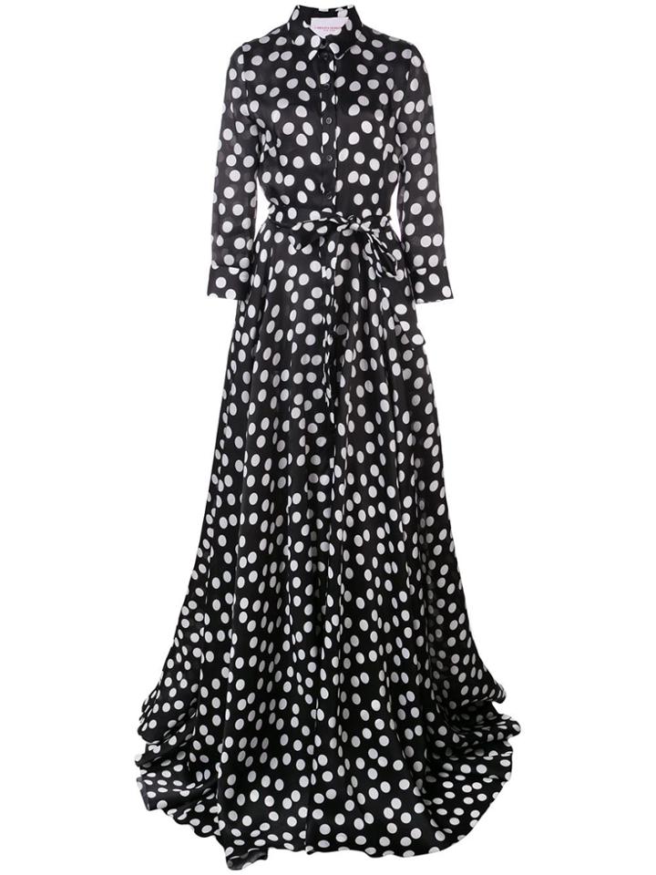 Carolina Herrera Polka Dot Print Dress - Black