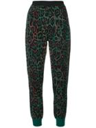 Nude Leopard Print Track Pants - Black