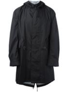 Junya Watanabe Comme Des Garçons Man - Hooded Coat - Men - Sheep Skin/shearling/nylon - S, Black, Sheep Skin/shearling/nylon