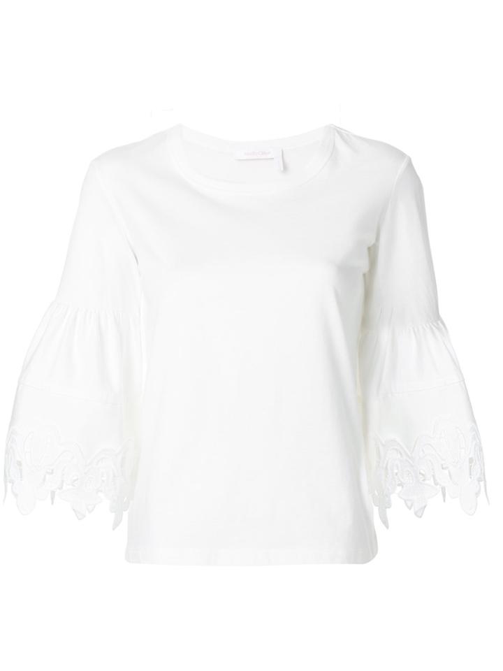 See By Chloé Embroidered Sleeve T-shirt - White