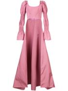 Christian Siriano Puffed Sleeve Floor Length Cape-back Top - Pink &
