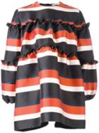 Vivetta Striped Mini Dress, Women's, Size: 40, Black, Polyester/polyamide