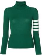 Thom Browne Cashmere Striped Turtleneck Sweater - Green