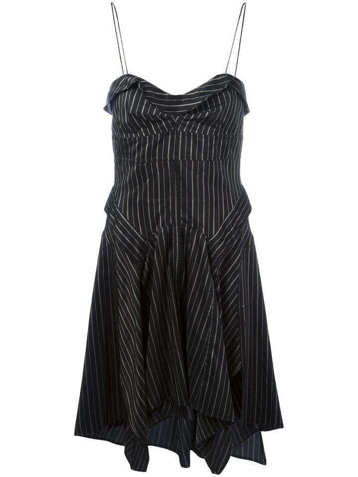 Isabel Marant Striped Shaper Dress, Women's, Size: 38, Black, Cotton/silk/cupro