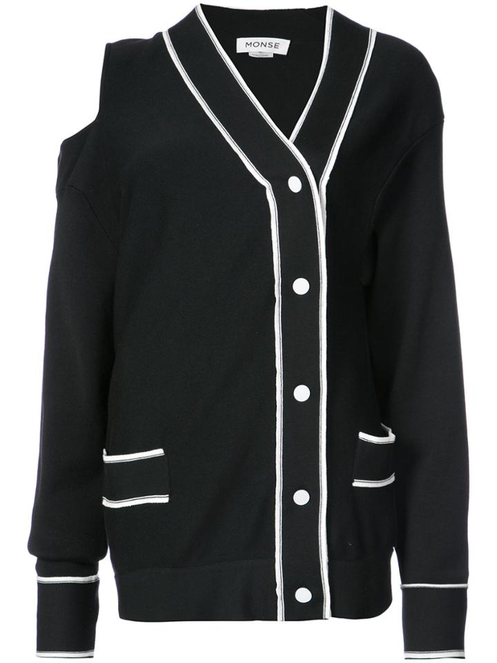Monse Twisted Open Shoulder Cardigan - Black