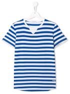 Paolo Pecora Kids Striped Round Neck T-shirt - Blue