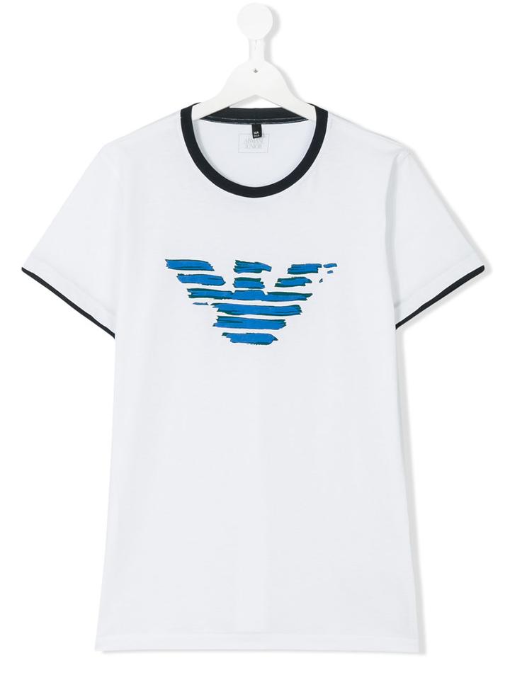 Armani Junior - Teen Logo Front T-shirt - Kids - Cotton - 14 Yrs, White