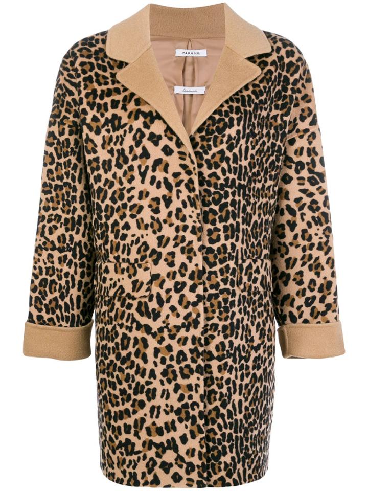 P.a.r.o.s.h. Leopard Pattern Coat - Nude & Neutrals