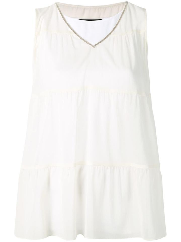 Fabiana Filippi Panelled Top - White